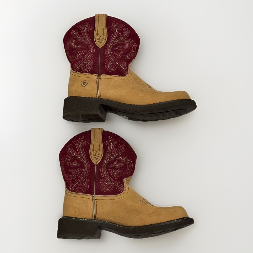 Ariat Boots Women's 10B Fatbaby Western Style 10026116 Burgundy Red Round Toe - Picture 4 of 10